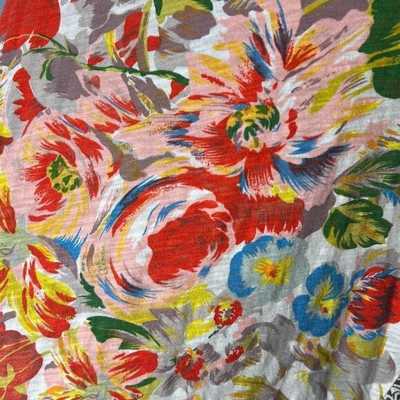 Anthropologie Little Yellow Button Elysia Handkerchief Floral Shirt Med - Picture 6 of 7